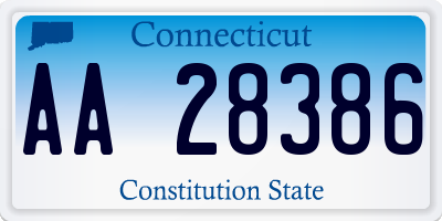 CT license plate AA28386