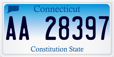 CT license plate AA28397
