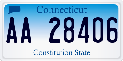 CT license plate AA28406