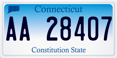 CT license plate AA28407