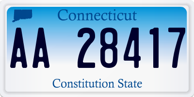 CT license plate AA28417