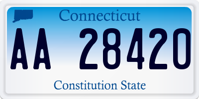 CT license plate AA28420