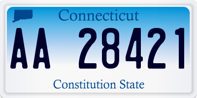 CT license plate AA28421