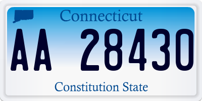 CT license plate AA28430