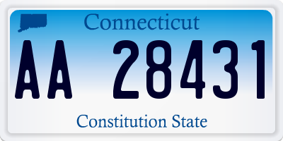 CT license plate AA28431