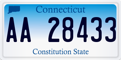 CT license plate AA28433