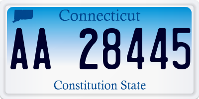 CT license plate AA28445