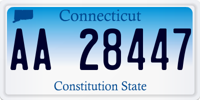 CT license plate AA28447