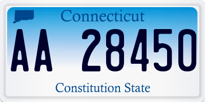 CT license plate AA28450