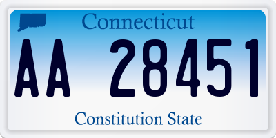 CT license plate AA28451