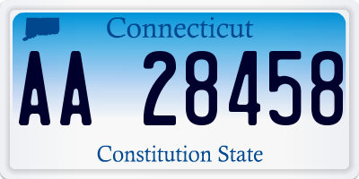 CT license plate AA28458