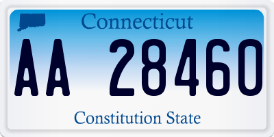 CT license plate AA28460