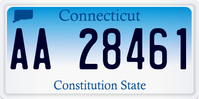 CT license plate AA28461