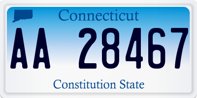 CT license plate AA28467