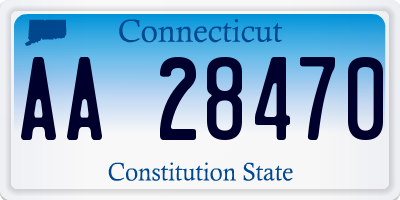 CT license plate AA28470