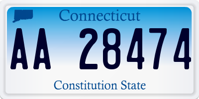 CT license plate AA28474