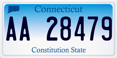 CT license plate AA28479