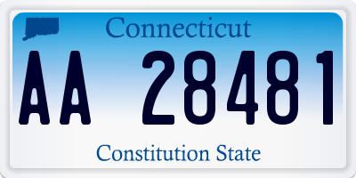 CT license plate AA28481