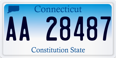 CT license plate AA28487