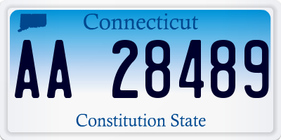 CT license plate AA28489