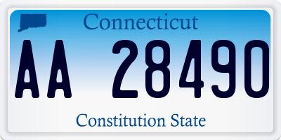 CT license plate AA28490