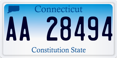 CT license plate AA28494