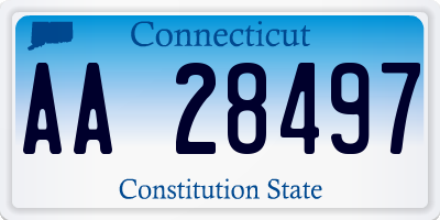 CT license plate AA28497