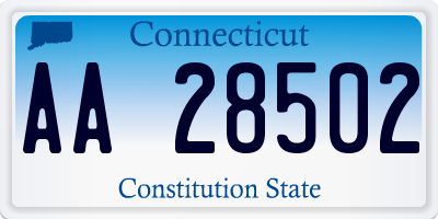 CT license plate AA28502