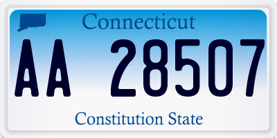 CT license plate AA28507