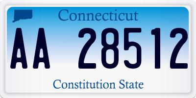CT license plate AA28512