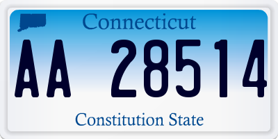 CT license plate AA28514