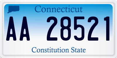 CT license plate AA28521