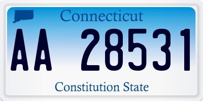 CT license plate AA28531
