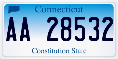 CT license plate AA28532