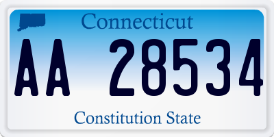 CT license plate AA28534
