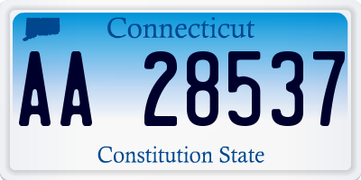 CT license plate AA28537