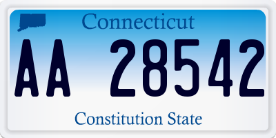 CT license plate AA28542