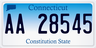 CT license plate AA28545