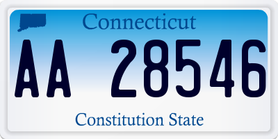 CT license plate AA28546