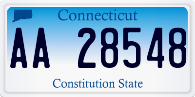 CT license plate AA28548