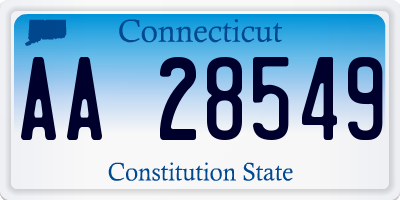 CT license plate AA28549