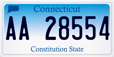 CT license plate AA28554