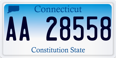 CT license plate AA28558