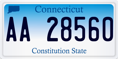 CT license plate AA28560