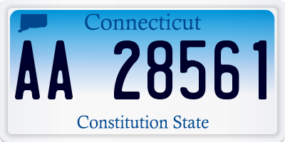 CT license plate AA28561