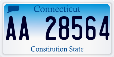 CT license plate AA28564