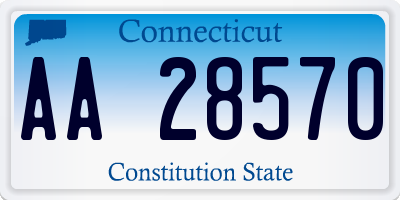 CT license plate AA28570