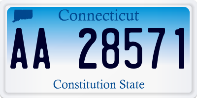 CT license plate AA28571