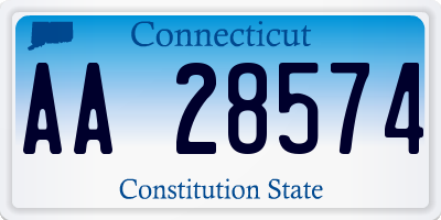 CT license plate AA28574