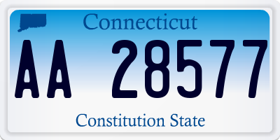 CT license plate AA28577